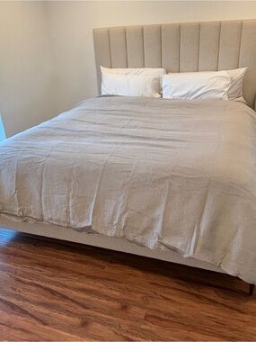 West Elm Organic Cotton King Duvet Cover Platinum Gray